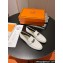 Hermes Destin loafer in calfskin White with iconic palladium-plated Kelly buckle