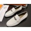 Hermes Destin loafer in calfskin White with iconic palladium-plated Kelly buckle