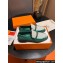 Hermes Destin loafer in calfskin Green and fringed H canvas with Kelly buckle