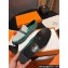 Hermes Destin loafer in calfskin Green and fringed H canvas with Kelly buckle