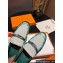 Hermes Destin loafer in calfskin Green and fringed H canvas with Kelly buckle