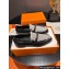 Hermes Destin loafer in calfskin Black and fringed H canvas with Kelly buckle