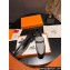 Hermes Destin loafer in calfskin Black and fringed H canvas with Kelly buckle
