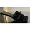 Gucci Heel 7cm GG velvet slide sandals with Patent leather bow detail 764182 Black 2024