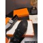 Hermes Destin loafer in calfskin Black and fringed H canvas with Kelly buckle