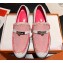 Hermes Destin loafer in calfskin White and fringed H canvas with Kelly buckle