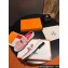 Hermes Destin loafer in calfskin White and fringed H canvas with Kelly buckle