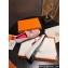 Hermes Destin loafer in calfskin White and fringed H canvas with Kelly buckle