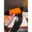 Hermes Destin loafer in calfskin White and fringed H canvas with Kelly buckle