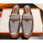 Hermes Oz mule in calfskin Brown/Black and fringed H canvas with Kelly buckle