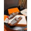 Hermes Oz mule in calfskin Brown/Black and fringed H canvas with Kelly buckle