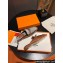 Hermes Oz mule in calfskin Brown/Black and fringed H canvas with Kelly buckle