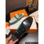 Hermes Oz mule in calfskin Green and fringed H canvas with Kelly buckle