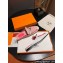 Hermes Oz mule in calfskin White and fringed H canvas with Kelly buckle