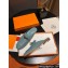 Hermes Oz mule in calfskin Blue with iconic Kelly buckle