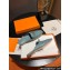 Hermes Oz mule in calfskin Blue with iconic Kelly buckle
