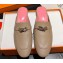 Hermes Oz mule in calfskin Beige/Pink with iconic Kelly buckle