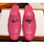 Hermes Oz mule in calfskin Fuchsia with iconic Kelly buckle