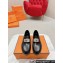 Hermes Hot loafer in calfskin Black with palladium-plated oversized Kelly buckle 2024