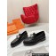 Hermes Hot loafer in calfskin Black with palladium-plated oversized Kelly buckle 2024