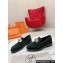 Hermes Hot loafer in suede goatskin vert foncé with palladium-plated oversized Kelly buckle 2024