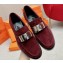 Hermes Hot loafer in suede goatskin marron mahogany with palladium-plated oversized Kelly buckle 2024