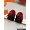 Hermes Hot loafer in suede goatskin marron mahogany with palladium-plated oversized Kelly buckle 2024