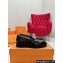 Hermes Hot loafer in glazed calfskin Black with palladium-plated oversized Kelly buckle 2024