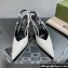 Gucci Heel 8.5cm Patent leather slingback pumps 762378 White 2024