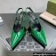 Gucci Heel 8.5cm Patent leather slingback pumps 762378 Green 2024