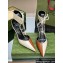 Gucci Heel 8.5cm leather Women's high heel pumps 717159 White/Brown 2024