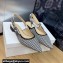 Dior J'Adior Slingback Ballerina Flats in Black and White Micro-Houndstooth Embroidered Cotton 2024