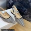 Dior J'Adior Slingback Ballerina Flats in Black and White Micro-Houndstooth Embroidered Cotton 2024