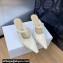 Dior Heel 7cm D-Fame Heeled Mules in Calfskin White 2024