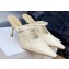 Dior Heel 7cm D-Fame Heeled Mules in Calfskin White 2024
