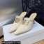 Dior Heel 7cm D-Fame Heeled Mules in Calfskin White 2024