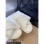 Dior D-Cross Slides in Beige Lambskin and White Shearling 2024