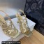 Dior Heel 7cm D-Fame Heeled Sandals in Lambskin Gold 2024
