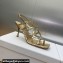 Dior Heel 7cm D-Fame Heeled Sandals in Lambskin Gold 2024