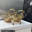 Dior Heel 7cm D-Fame Heeled Sandals in Lambskin Gold 2024