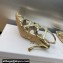 Dior Heel 7cm D-Fame Heeled Sandals in Lambskin Gold 2024