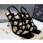 Dior Heel 7cm D-Fame Heeled Sandals in Suede Black 2024