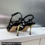 Dior Heel 7cm D-Fame Heeled Sandals in Suede Black 2024