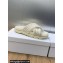 Dior D-Cross Slides in Beige Lambskin and White Shearling 2024