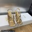Dior Heel 7cm D-Fame Heeled Sandals in Lambskin Bronze 2024