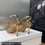 Dior Heel 7cm D-Fame Heeled Sandals in Lambskin Bronze 2024