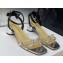 Dior Heel 3.5cm Sunset Heeled Sandals in Lambskin Silver/Black and Silver-Tone Strass 2024