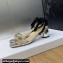 Dior Heel 3.5cm Sunset Heeled Sandals in Lambskin Silver/Black and Silver-Tone Strass 2024