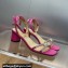 Dior Heel 3.5cm Sunset Heeled Sandals in Lambskin PInk and Silver-Tone Strass 2024
