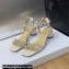 Dior Heel 3.5cm Sunset Heeled Sandals in Lambskin White and Silver-Tone Strass 2024
